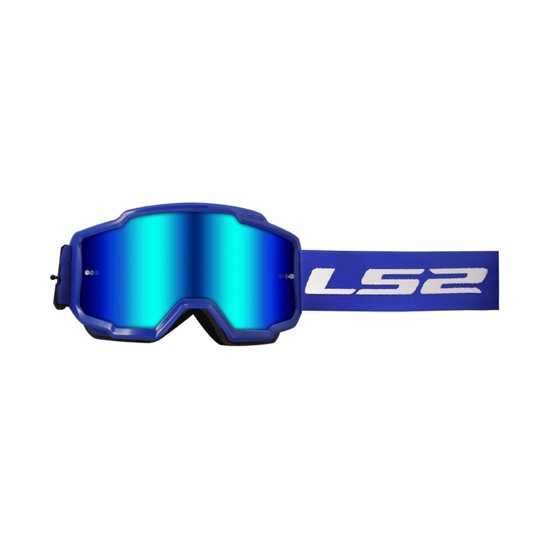 Lunettes de motocross LS2 Charger bleu avec plexi iridium