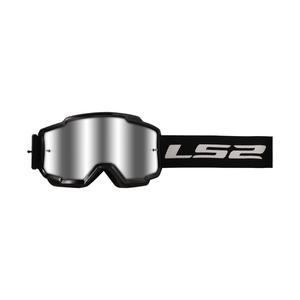 Lunettes de motocross LS2 Charger noir avec plexi argenté