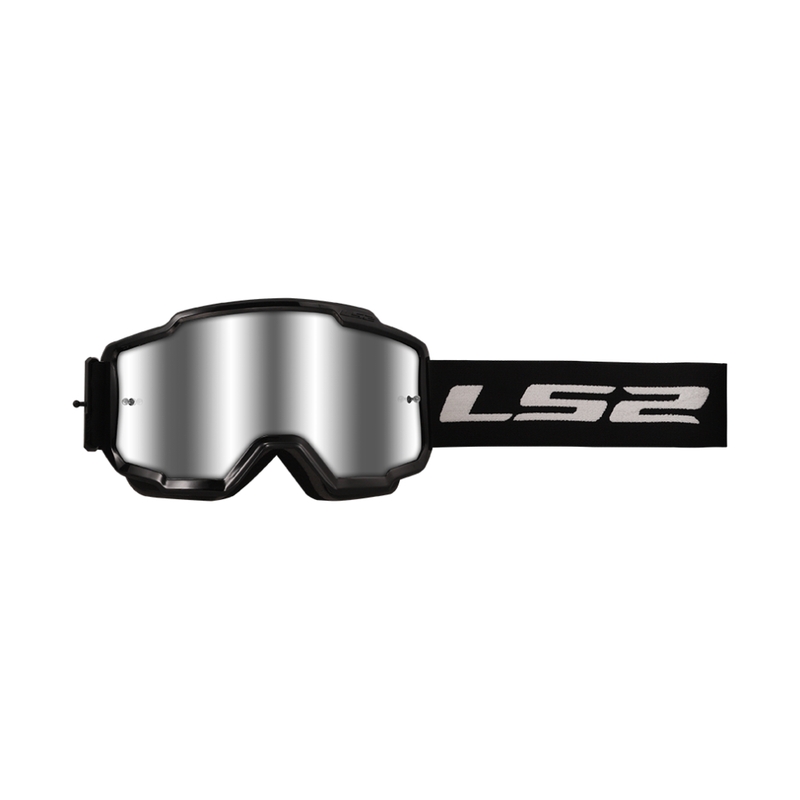Lunettes de motocross LS2 Charger noir avec plexi argenté