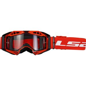 Lunettes de motocross LS2 Aura Enduro rouge plexi clair
