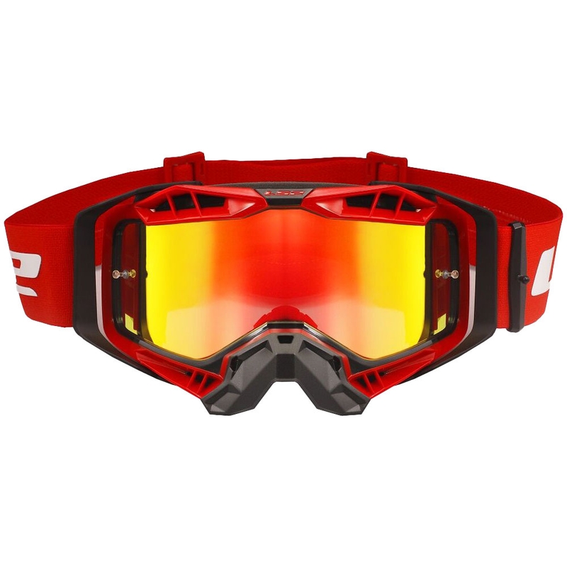 Lunettes de moto-cross LS2 Aura PRO noir-rouge iridium plexi