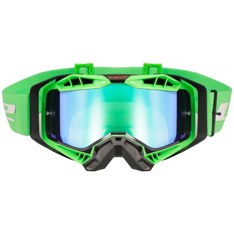 Lunettes de moto-cross LS2 Aura PRO noir-vert iridium plexi