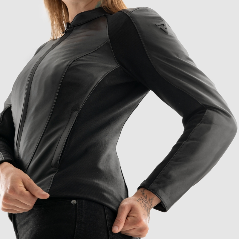 Blouson moto en cuir femme Rebelhorn Siena noir