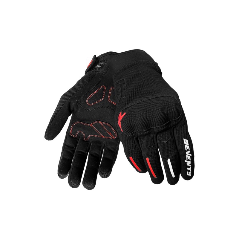 Gants moto Seventy Degrees SD-C40 Asphalte noir et rouge