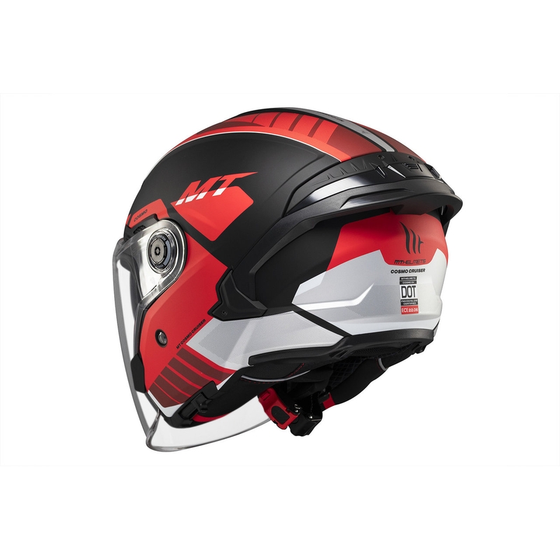 MT Cosmo SV Cruiser casque ouvert rouge-noir-gris mat