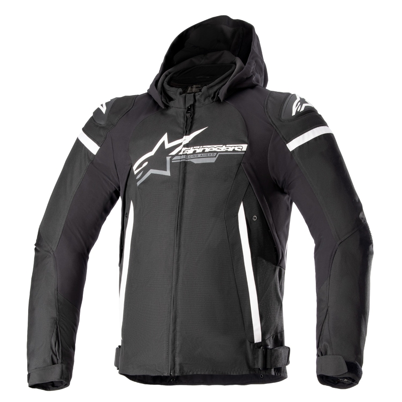 Veste de moto Alpinestars Zaca Waterproof Black and White