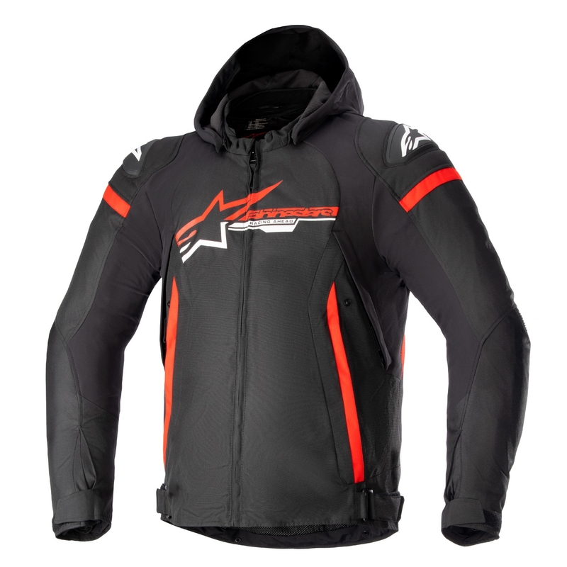 Veste de moto Alpinestars Zaca Waterproof Black, Red and White
