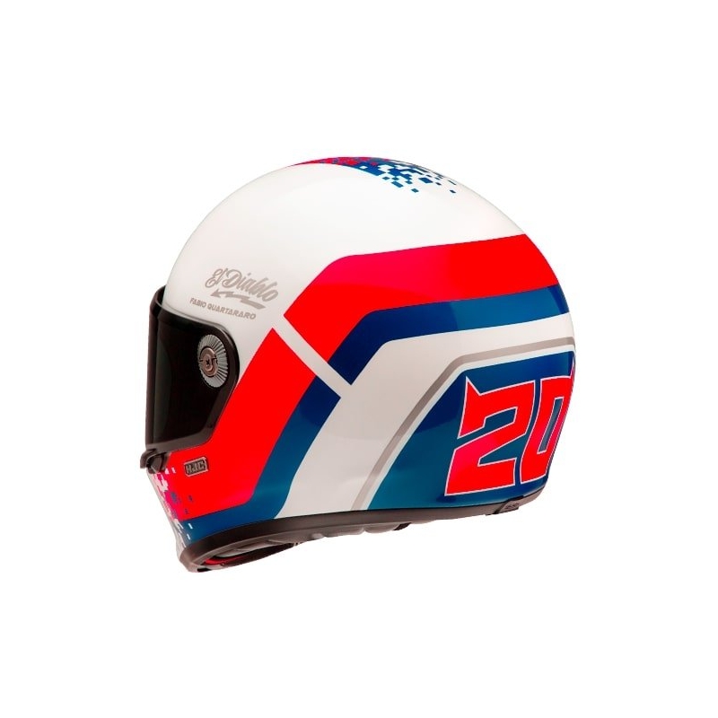 Casque moto intégral HJC V10 Fabio Quartararo 20 Retro blanc-rouge-bleu