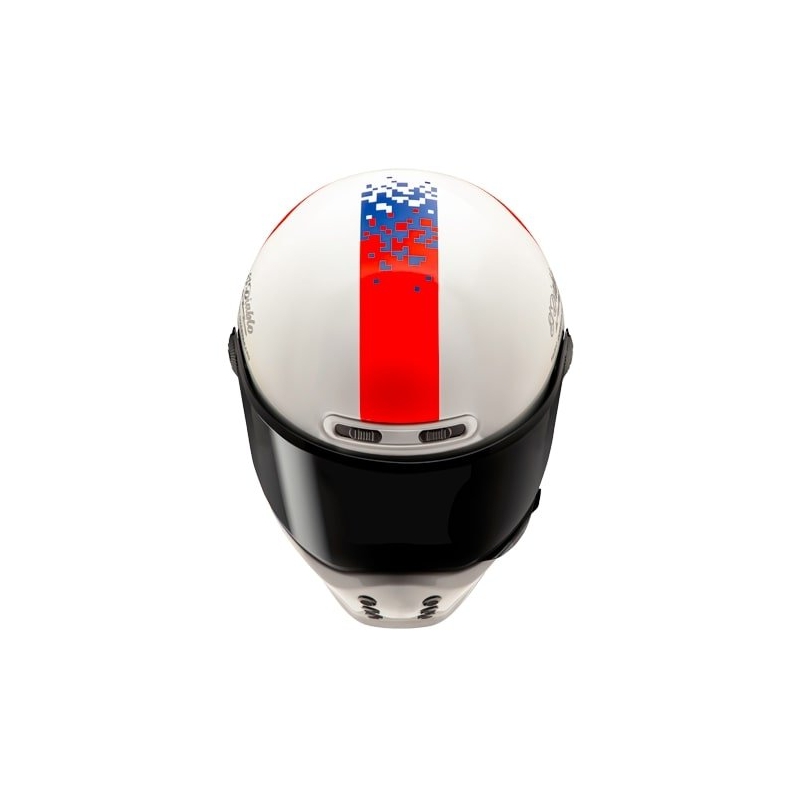 Casque moto intégral HJC V10 Fabio Quartararo 20 Retro blanc-rouge-bleu