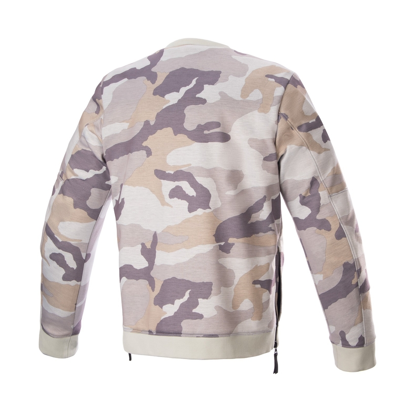 Sweat-shirt moto polaire Alpinestars Legit Crew, camouflage clair gris