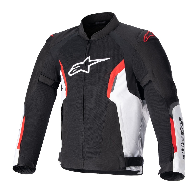 Veste moto Alpinestars AST AIR TECH-AIR 5 compatible noir-blanc-rouge fluo