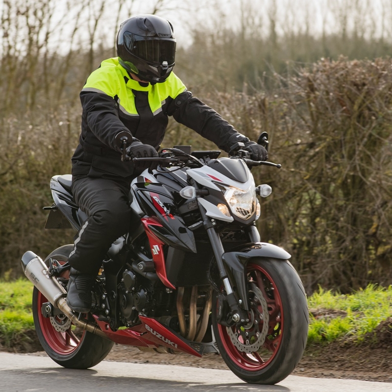 Veste de moto Oxford Spartan Long WP noir-jaune fluo