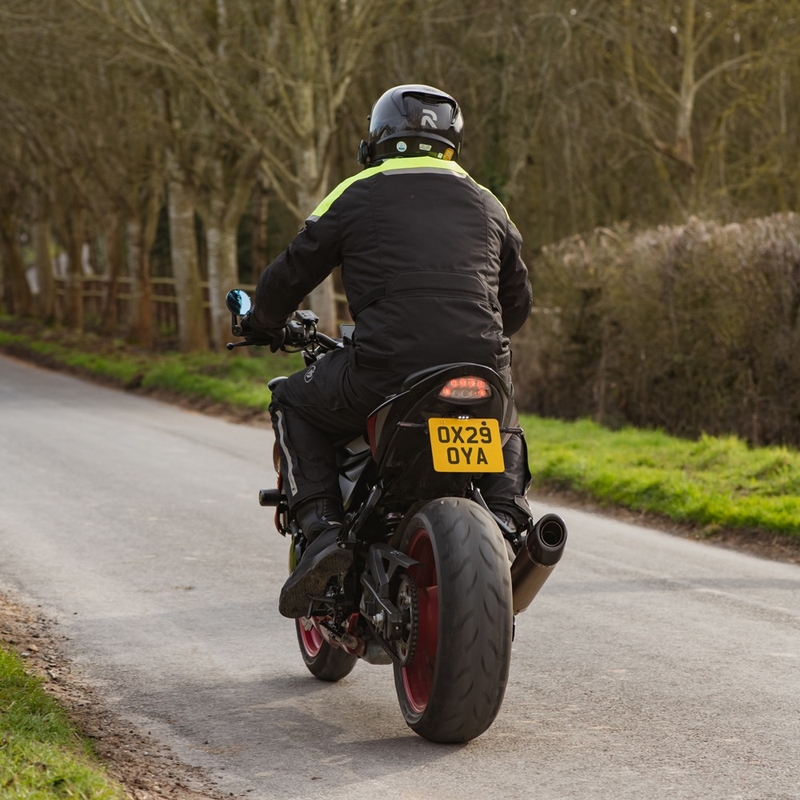 Veste de moto Oxford Spartan Long WP noir-jaune fluo