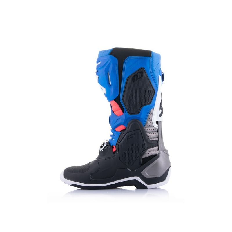 Bottes de moto Alpinestars Tech 10 Supervented Perforated Bleu-violet-rose-blanc-gris-noir