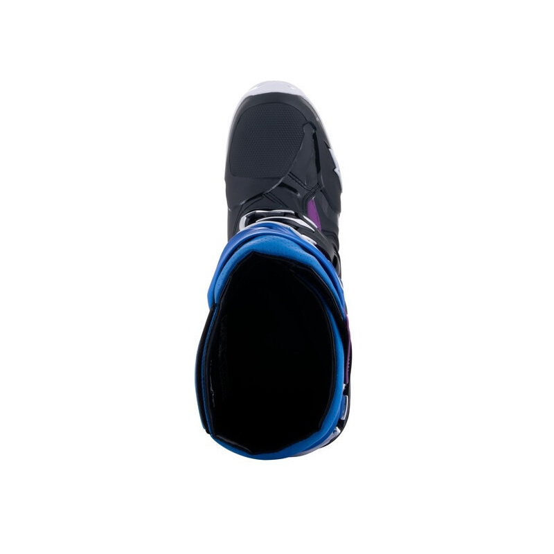 Bottes de moto Alpinestars Tech 10 Supervented Perforated Bleu-violet-rose-blanc-gris-noir