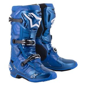 Bottes de moto Alpinestars Tech 10 bleu-noir-blanc
