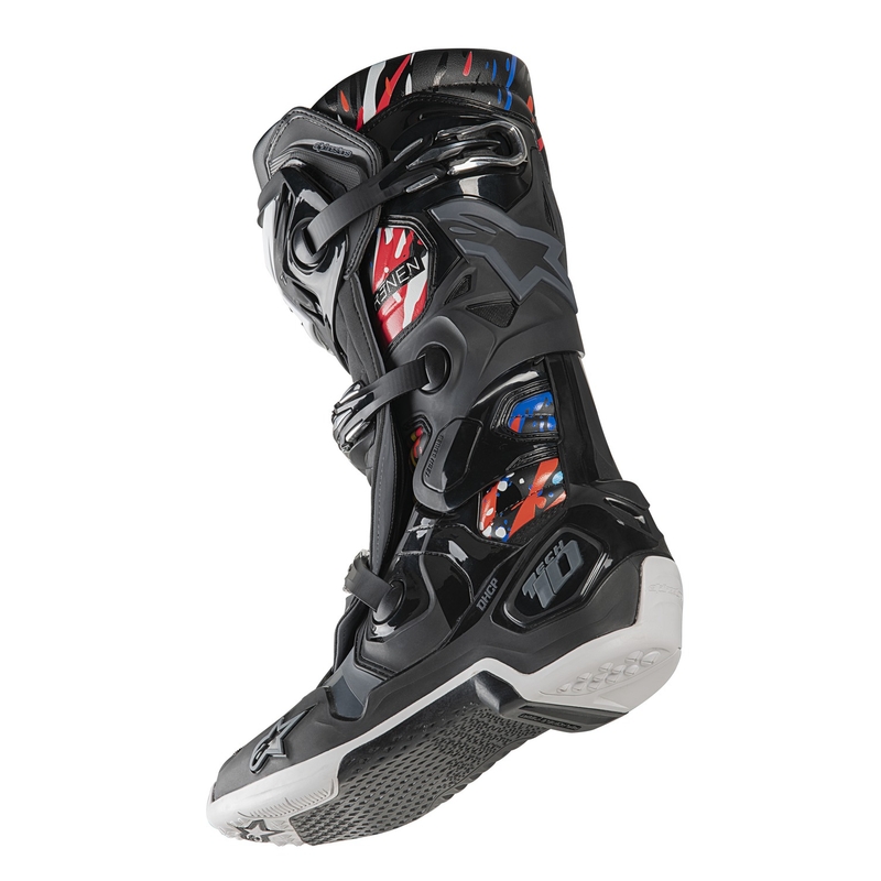 Bottes de moto Alpinestars Tech 10 Limited Edition Renen noir-gris-blanc-multicolore