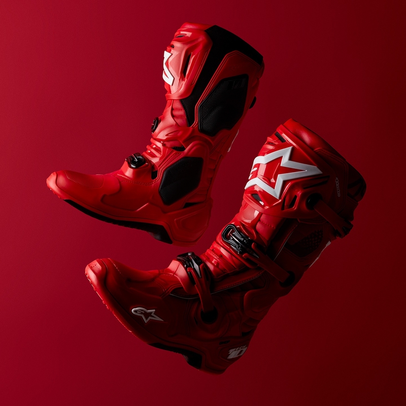 Bottes de moto Alpinestars Tech 10 rouge