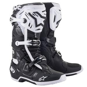 Bottes de moto Alpinestars Tech 10 noires et blanches