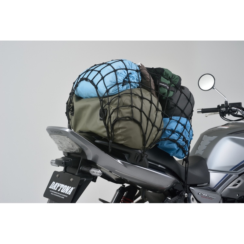 Filet à bagages flexible pour moto avec crochets en plastique Daytona 60 x 60 cm noir
