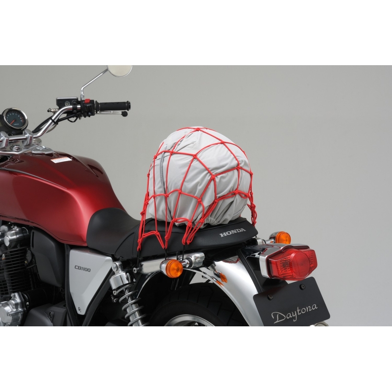 Filet à bagages souple pour moto avec crochets métalliques Daytona 40 x 40 cm rouge