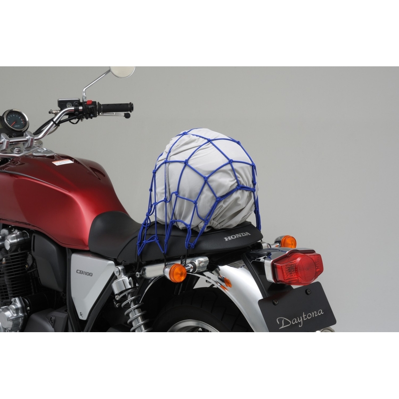 Filet à bagages souple pour moto avec crochets métalliques Daytona 40 x 40 cm bleu