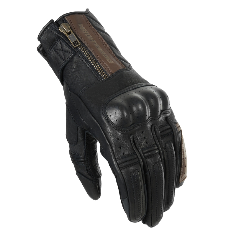 Gants de moto Rebelhorn Hunter noir et marron soldes