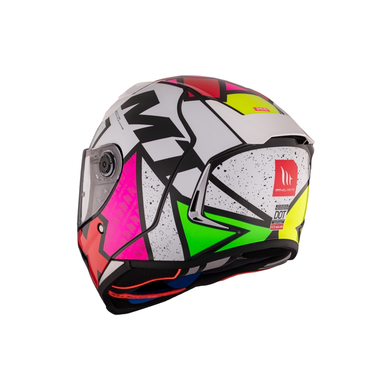 MT REVENGE 2 S Light CO casque moto intégral blanc-rose-jaune brillant