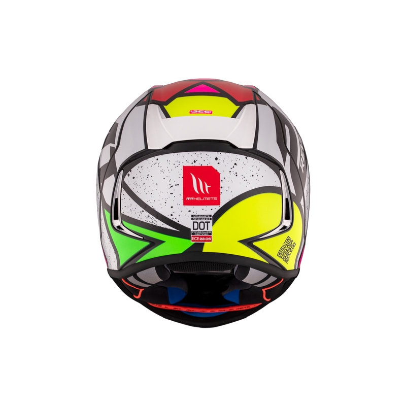 MT REVENGE 2 S Light CO casque moto intégral blanc-rose-jaune brillant