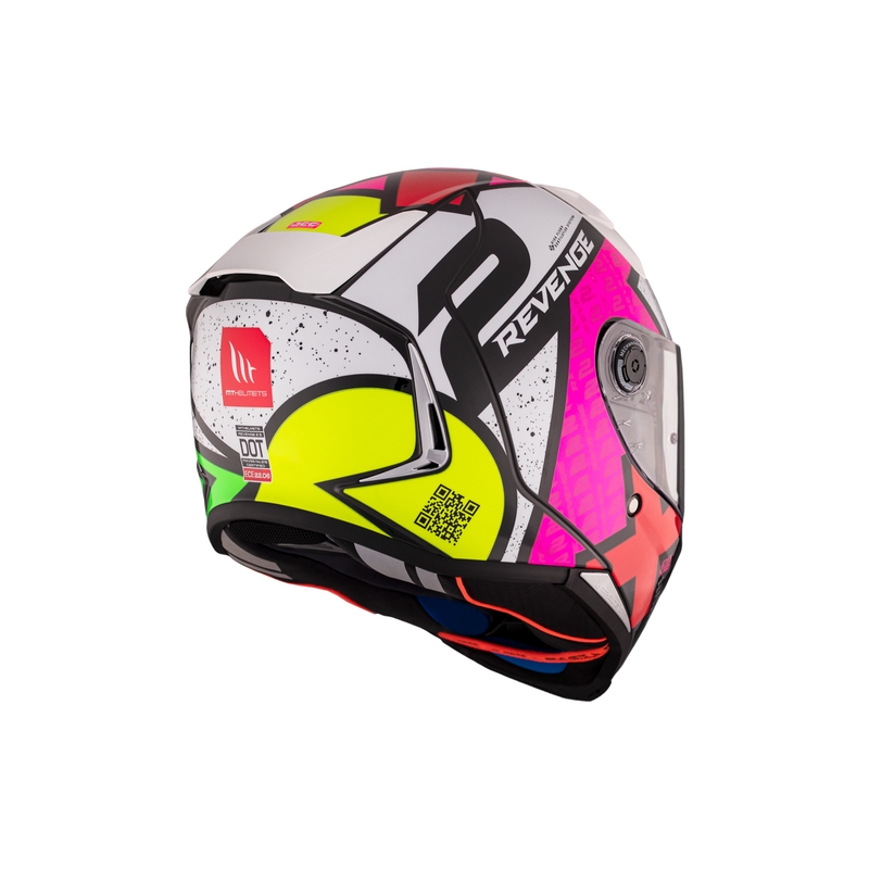 MT REVENGE 2 S Light CO casque moto intégral blanc-rose-jaune brillant
