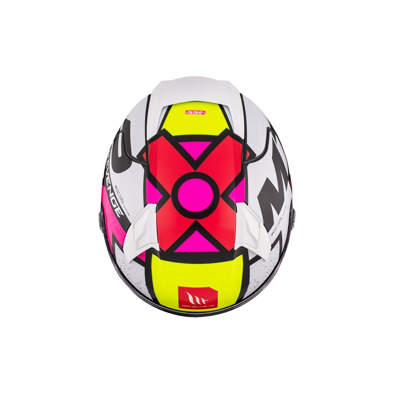 MT REVENGE 2 S Light CO casque moto intégral blanc-rose-jaune brillant