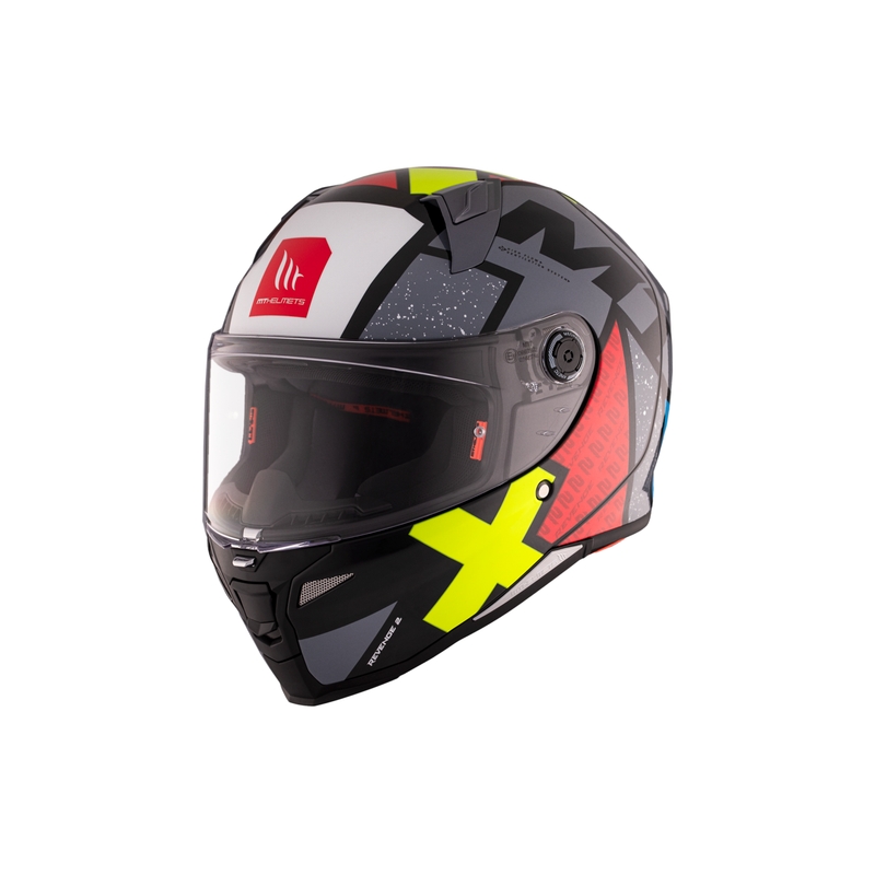 MT REVENGE 2 S Light CO casque moto intégral noir-rouge-jaune brillant