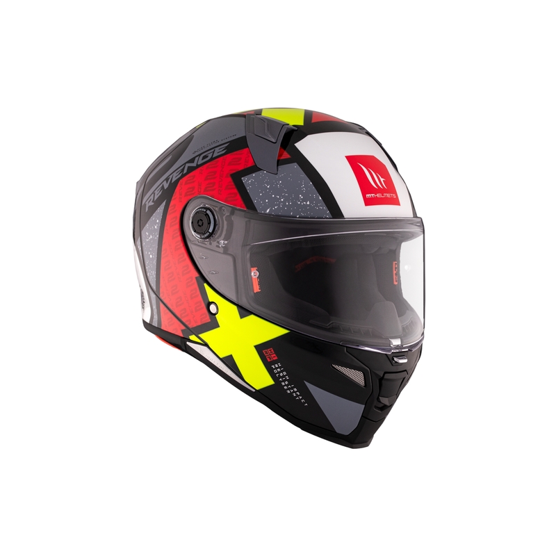 MT REVENGE 2 S Light CO casque moto intégral noir-rouge-jaune brillant