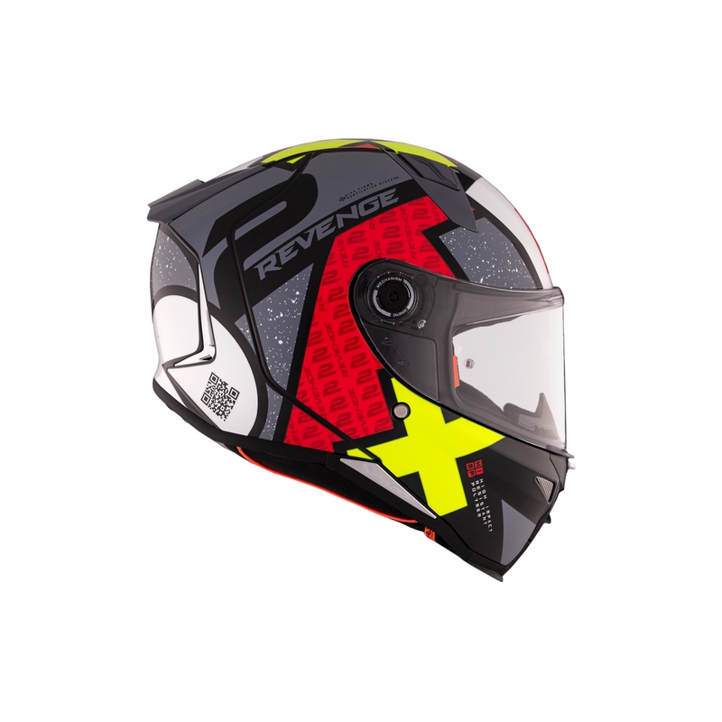 MT REVENGE 2 S Light CO casque moto intégral noir-rouge-jaune brillant