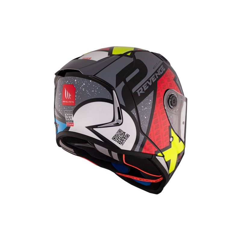 MT REVENGE 2 S Light CO casque moto intégral noir-rouge-jaune brillant