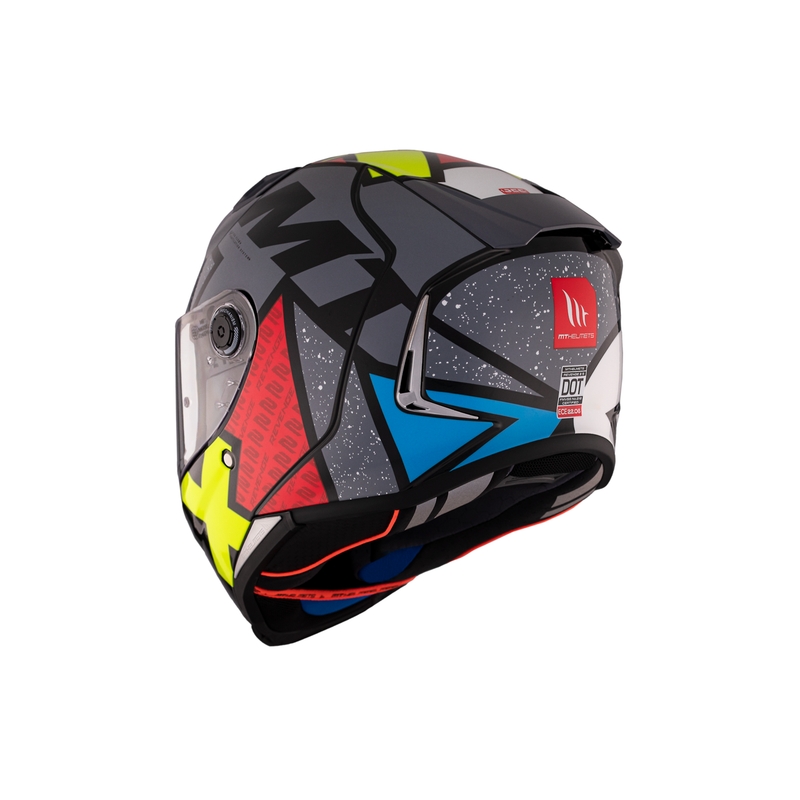 MT REVENGE 2 S Light CO casque moto intégral noir-rouge-jaune brillant