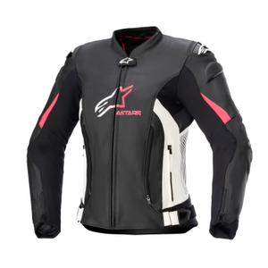 Veste moto femme Alpinestars GP PLUS 4 Noir, blanc et rose