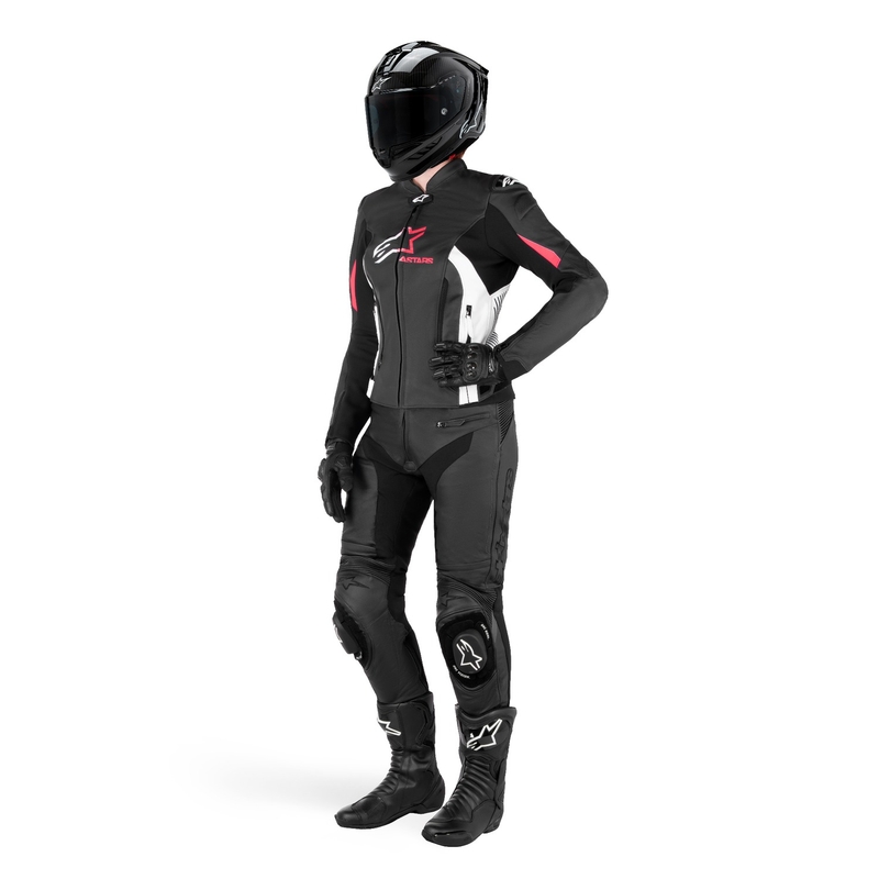 Veste moto femme Alpinestars GP PLUS 4 Noir, blanc et rose