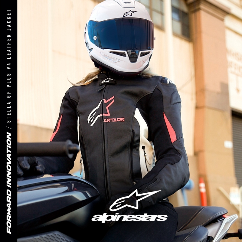 Veste moto femme Alpinestars GP PLUS 4 Noir, blanc et rose