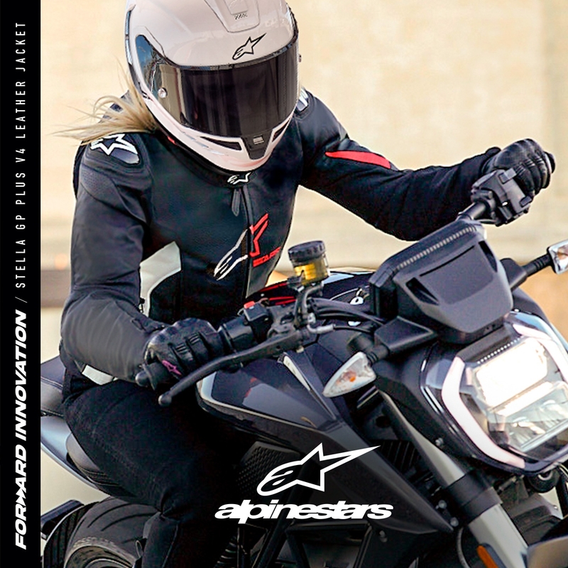 Veste moto femme Alpinestars GP PLUS 4 Noir, blanc et rose