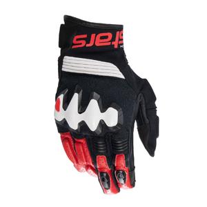 Gants de moto Alpinestars Halo noir, blanc et rouge