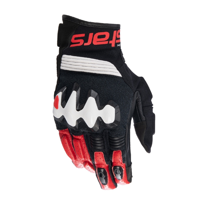 Gants de moto Alpinestars Halo noir, blanc et rouge
