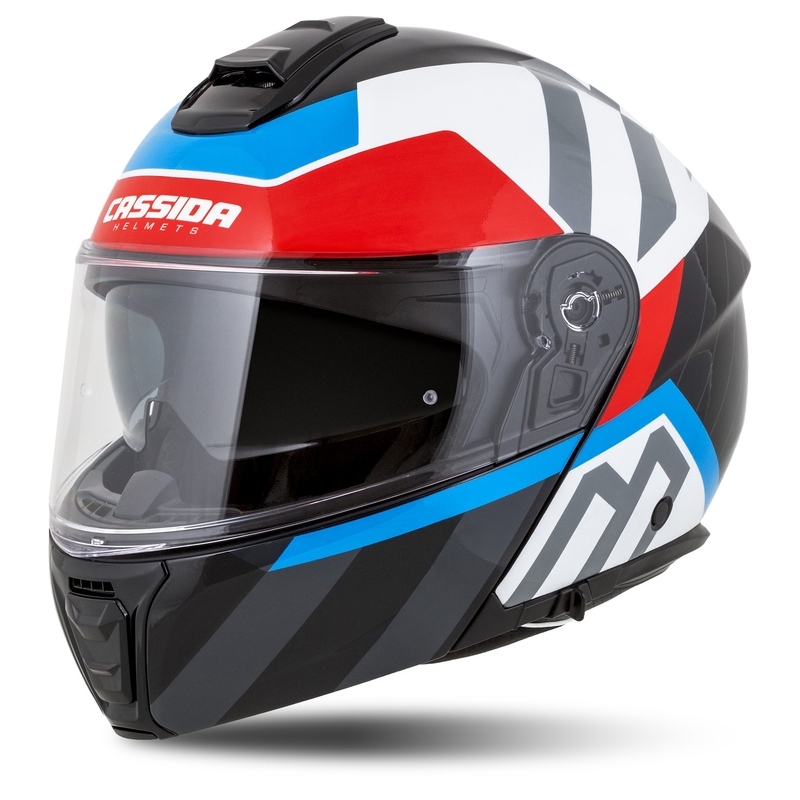 Cassida Modulo 2.1 Profil Casque de moto modulable blanc-noir-bleu-gris