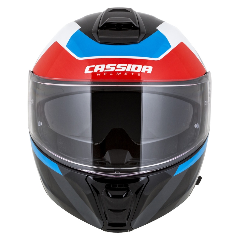 Cassida Modulo 2.1 Profil Casque de moto modulable blanc-noir-bleu-gris
