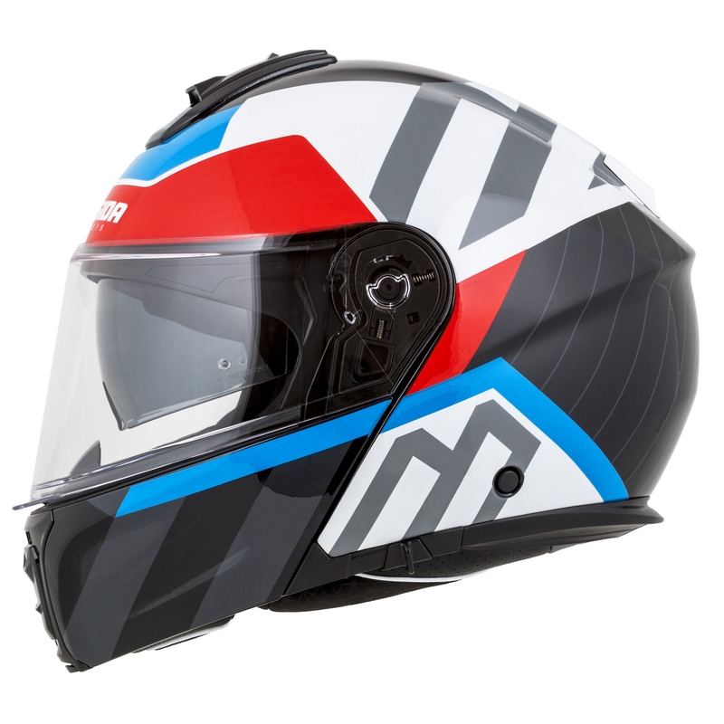 Cassida Modulo 2.1 Profil Casque de moto modulable blanc-noir-bleu-gris