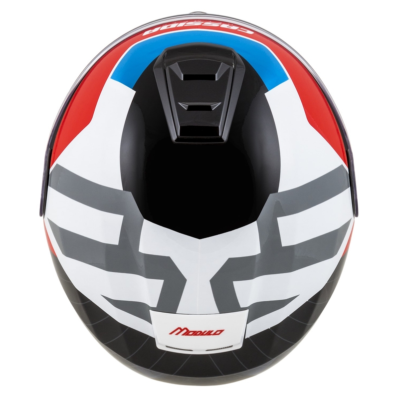 Cassida Modulo 2.1 Profil Casque de moto modulable blanc-noir-bleu-gris