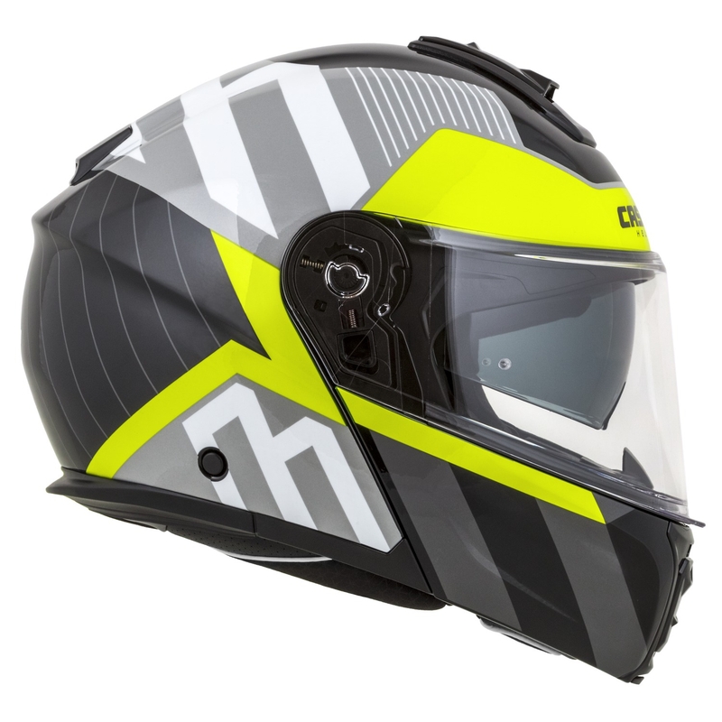 Cassida Modulo 2.1 Profil Casque de moto modulable blanc-noir-jaune fluo-gris