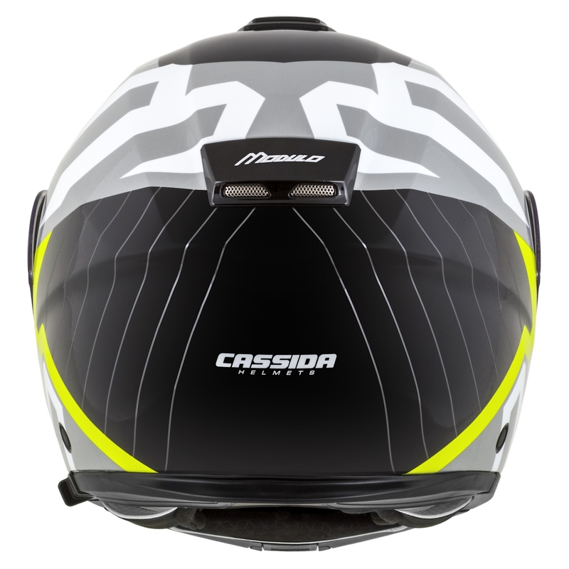 Cassida Modulo 2.1 Profil Casque de moto modulable blanc-noir-jaune fluo-gris