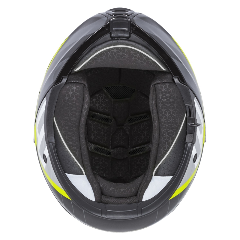 Cassida Modulo 2.1 Profil Casque de moto modulable blanc-noir-jaune fluo-gris