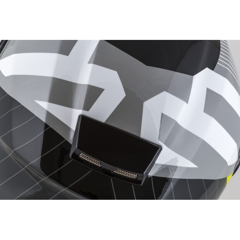 Cassida Modulo 2.1 Profil Casque de moto modulable blanc-noir-jaune fluo-gris